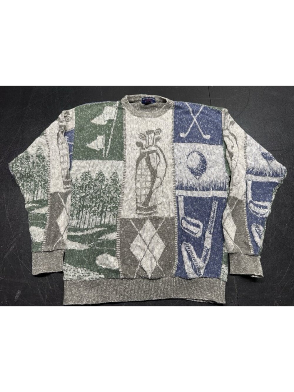 Sutter & Grant Vintage Golf Themed Sweater Made In USA Men’s Size Large